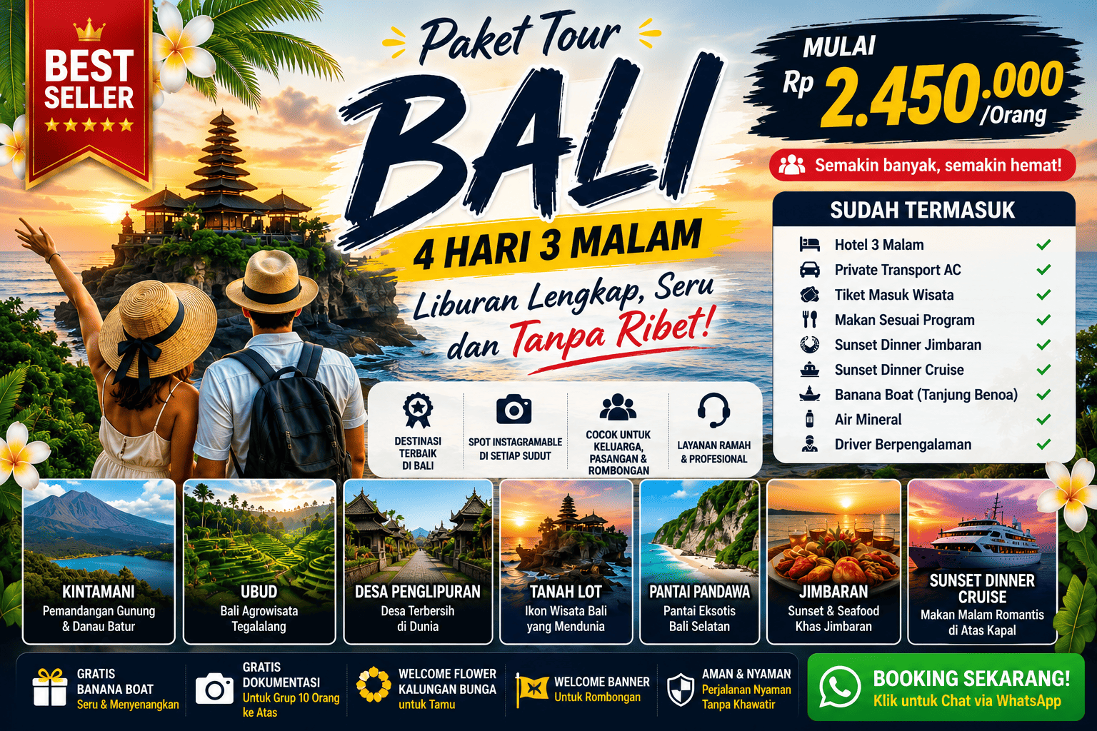Paket Tour Bali 4 hari 3 Malam promo