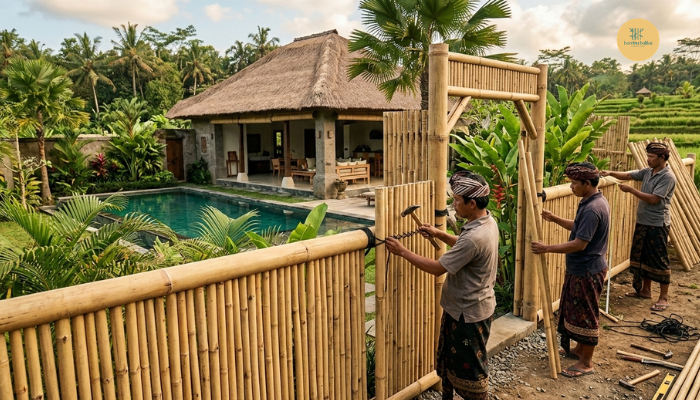 Bamboo Fencing for Bali Villas